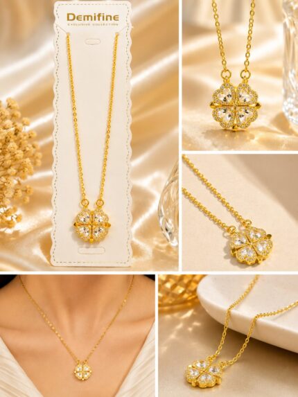 💛 Gold Clover Charm Necklace