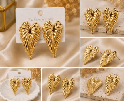 Elegant Gold Bow Stud Earrings for Women | Cute Ribbon Knot Fashion Earrings