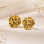 Korean Style Textured Round Earrings