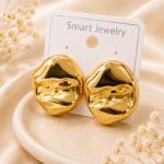 Luxury Irregular Gold Stud Earrings