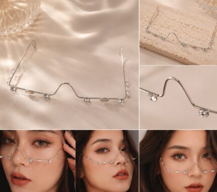 ✨ Crystal Bloom Statement Face Chain ✨