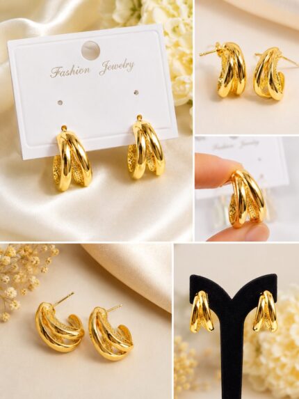 ✨ Golden Twisted Hoop Earrings ✨