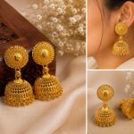 ✨ Golden Mesh Jhumka Earrings