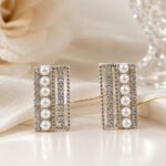 ✨ Pearl Luxe Crystal Bar Earrings ✨