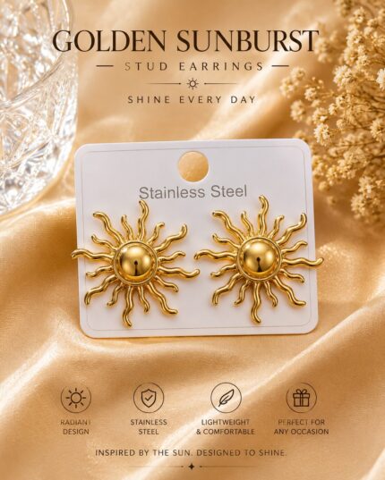 ☀️ Golden Sunburst Stud Earrings ☀️