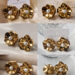 ✨ Golden Pearl Blossom Statement Earrings ✨