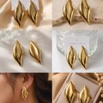 ✨ Golden Leaf Statement Earrings ✨