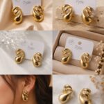 ✨ Golden Sculpted Shell Statement Earrings ✨
