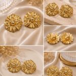 🌸 Golden Bloom Statement Earrings