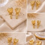 💛 Golden Melted Heart Statement Earrings