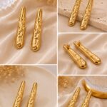 ✨ Golden Molten Bar Statement Earrings