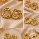 ✨ Golden Braided Halo Statement Earrings