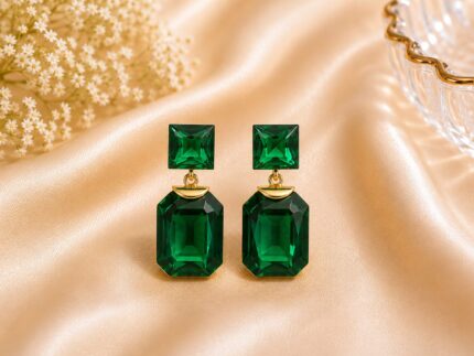 Premium Pink Crystal Statement Drop Earrings for Women | Elegant Party Wear Earrings