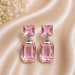 Luxury Clear Crystal Drop Earrings for Women | Elegant Silver-Tone Statement Party Earrings