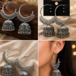 ✨ Oxidised Hoop Jhumka Earrings ✨