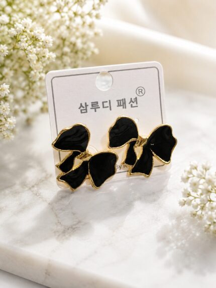 🖤 Midnight Petal Statement Earrings ✨