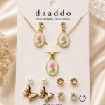 🌷 Daaddo Pink Tulip Jewelry Gift Set
