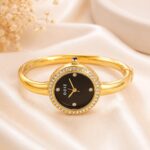 Luxury Gold Crystal Bangle Watch