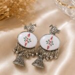 Traditional Oxidised Peacock Jhumki Earrings