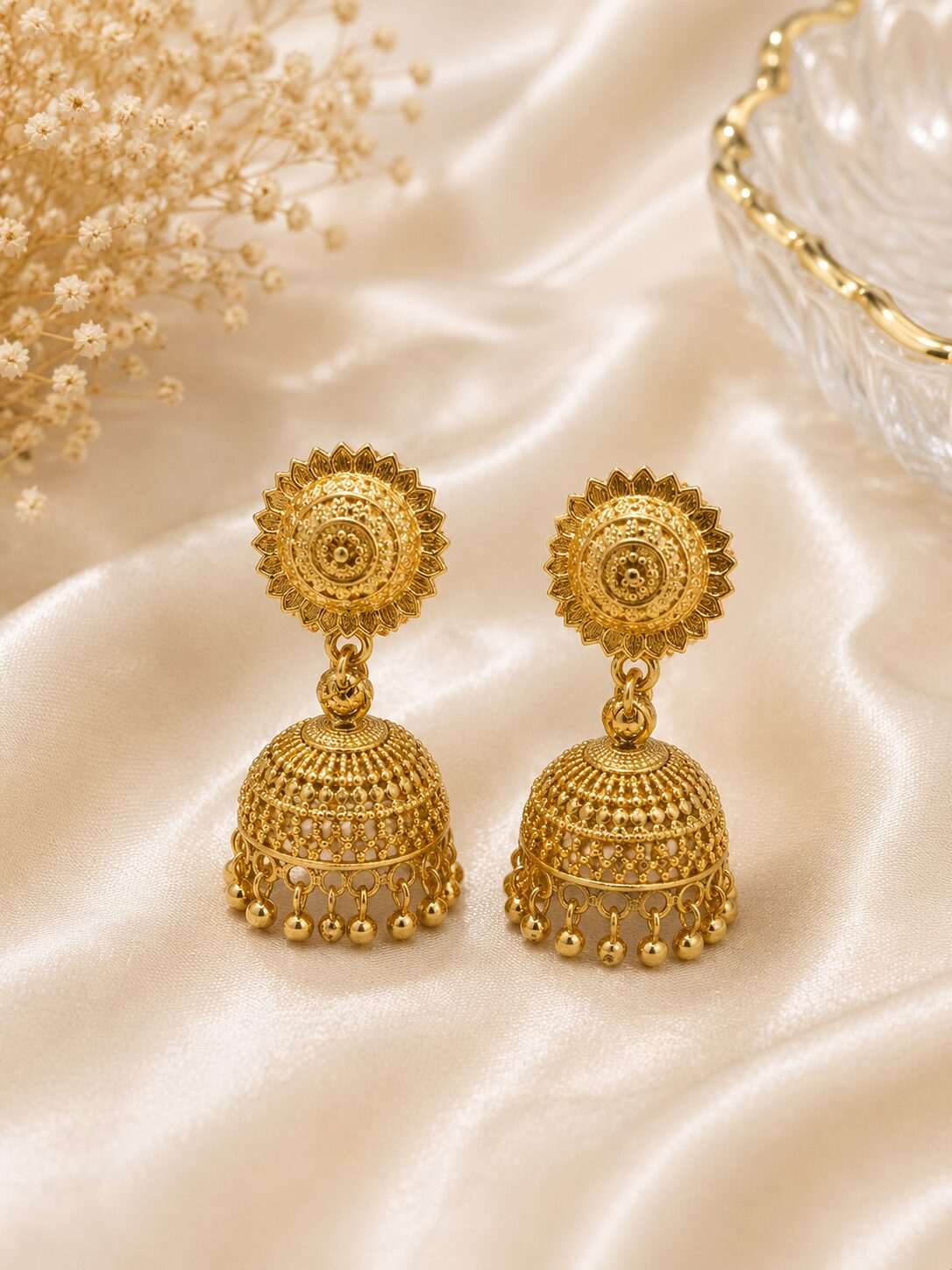 2026/07/1000727496.jpg Traditional Gold Plated Jhumka - Image 1