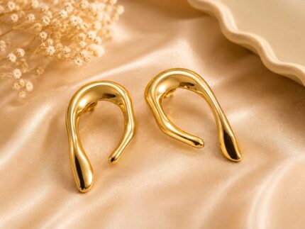 Luxury Gold Organic Statement Earrings for Women | Anti-Tarnish Stainless Steel Designer Earrings