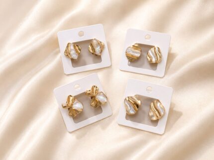 Luxury Gold Sculptural Hoop Earrings for Women | Anti-Tarnish Stainless Steel Statement Earrings