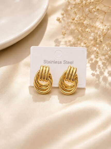 Luxury Gold Multi-Loop Statement Earrings for Women | Anti-Tarnish Stainless Steel Earrings