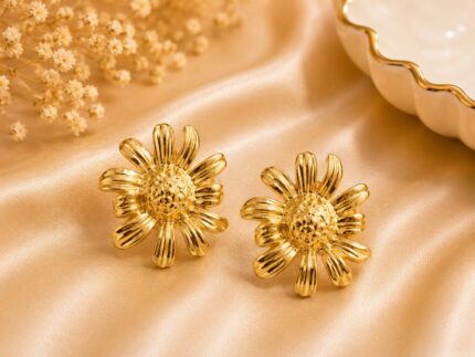 Elegant Gold Minimalist Statement Earrings for Women | Anti-Tarnish Stainless Steel Earrings