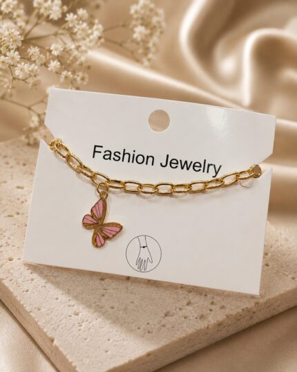 🦋 Golden Butterfly Charm Bracelet for Girls | Elegant Anti-Tarnish Fashion Bracelet