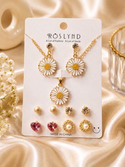 🌼 Daisy Bloom Jewelry Set 🌼
✨ Fresh • Elegant • Everyday Style ✨
💛 Premium Finish | Perfect Gift for Her 🎁