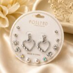 Sparkling Silver Heart Earrings & Stud Set ✨