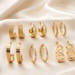 Golden Glow Multi-Design Hoop Earrings Set
