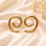 Elegant Gold Spiral Statement Earrings
