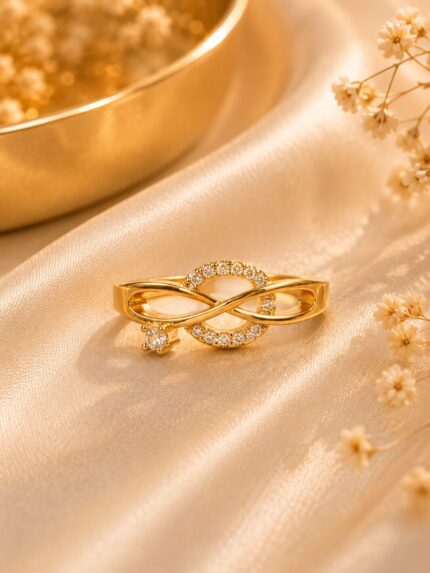 Luxury Infinity Knot Crystal Ring for Women ✨