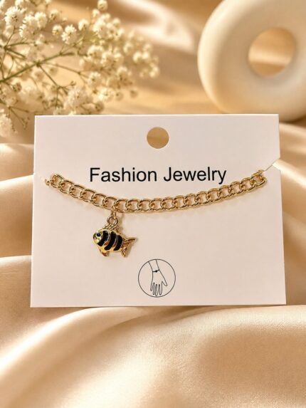 🐠 Golden Fish Charm Bracelet – Trendy Anti-Tarnish Fashion Chain Bracelet for Women & Girls ✨
