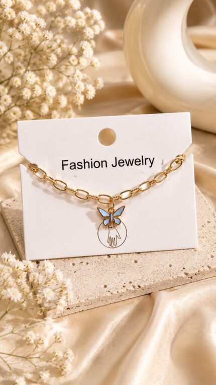 🦋 Blue Butterfly Charm Bracelet | Elegant Gold-Plated Fashion Jewelry ✨