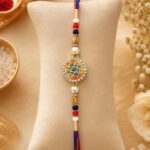🌀 Premium Designer Spinner Rakhi for Brother | Colorful Rotating Rakhi with Pearl & Crystal Beads | Raksha Bandhan Special Pack of 1