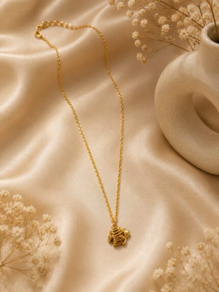 Elegant Gold Fish Pendant Necklace | Anti-Tarnish Stainless Steel Chain | Minimalist Jewelry | LAADDO