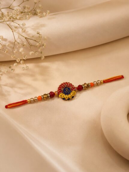 Om Designer Rakhi for Brother | Premium Handmade Raksha Bandhan Thread | BRO No.1 Rakhi
piece of 4