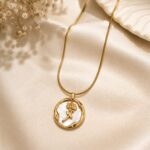 Golden Rose Mother-of-Pearl Pendant Necklace