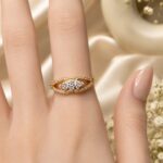 Golden Crystal Blossom Ring