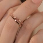 Rose Gold Double-Layer Teardrop Crystal Ring