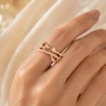 Rose Gold Criss-Cross Crystal Ring