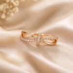 Golden Infinity Bow Crystal Ring