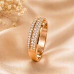 Rose Gold Double-Layer Pavé Crystal Ring