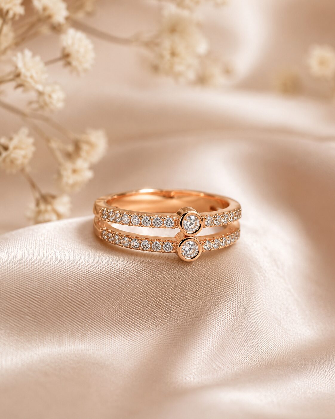 2026/07/17003.jpg Rose Gold Twin-Line Solitaire Crystal Ring - Image 1