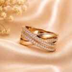 Rose Gold Criss-Cross Pavé Ring