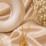 Golden Sun & Heart Pendant Chain Necklace