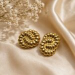 Golden Spiral Statement Stud Earrings – Anti-Tarnish Stainless Steel Jewellery