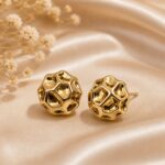 Sculpted Molten Gold Statement Stud Earrings